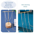 Sterling Silver Chain for Jewelry Making, Heart Link Chains 3x4mm 3.28 Feet Silver Necklace with Velvet Polishing Cloth Permanent Bracelet Kit for Women Men Necklace Making - color: Platinum