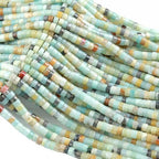 150pcs 2x4mm Natural Amazonite Tube Shape Beads Loose Flat Round Cylinder Flat Spacer Stone Beads for Bracelet Earrings Jewelry Making - color: Amazonite, size: 2x4mm Tube shape