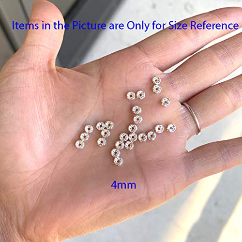 200pcs Adabele Grade A 4mm (0.16 Inch) Small Rhinestone Rondelle Loose Beads Crystal AB Sterling Silver Plated Spacer for DIY Craft Jewelry Making CF1-402 - color: Clear AB, size: 4mm (200pcs)