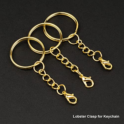 Lobster Clasps, 100Pcs Gold Lobster Claw Clasps for Handmade Necklace, Bracelet Jewelry Making Accessories Fastener Hook(12mmx6mm) - color: Gold
