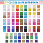 EFIVS ARTS Seed Beads 96 Colors 4MM Small Beads Kit Tiny Bracelet Waist Beads Set with Pendant Charms Letter Beads Kit for Concert Bracelets DIY Making - color: 96 Colors