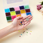 KISSITTY 1500pcs 4mm Frosted Round Crystal Beads Glass Spacer Beads 15 Colors for Bracelets Necklace DIY Jewelry Making