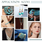 arricraft About 250 Pcs 6 Styles Turquoise Beads, Oval Round Disc Rondelle Chip Teardrop Heishi Bead Irregular Loose Stone Beads for Christmas Bracelet Necklace Jewelry Making (Hole: 1mm) - size: 6 Sizes