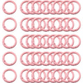 Carabiner Clip 48Pcs Pink Metal Key Ring Clip Circle Keychain Rings Bulk Spring O Ring Round Cute Carabiner Spring Snap Hook Key Chain Clips for DIY Keychain Bag Charm Handbag Purse Dog - color: pink