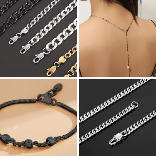 20PCS 9MM Black Lobster Clasps, 316 Stainless Steel Lobster Claw Clasps Bulk for Necklace Bracelet Jewelry Making DIY Craft - color: Black, size: 9MM