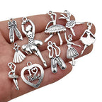 100g(60pcs) Craft Supplies Antique Silver Ballerina Ballet Dancer Charms for Jewelry Making Crafting Findings Accessory for DIY Necklace Bracelet M290 - color: M290