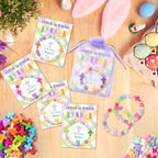 BeYumi Bunny Bracelet Craft Kit - 24Pcs Pack Christian Bunny and Cross Beads Bracelets with Jesus is Risen Gift Cards DIY Religious Faith Peeps Craft Kit Party School Classroom Fun Activities Kids - style: Easter Bunny