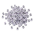FASHEWELRY 300Pcs Cube White Acrylic Letter Beads 6x6mm Letter M Alphabet Beads for DIY Bracelet Necklace Jewelry Making - color: Letter M, size: 6x6x6mm