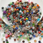 415pcs Rondelle Crystal Glass Beads 2mm 4mm 6mm 8mm Mixed Sizes, Faceted Briolette Spacer Czech Seed Loose Beads for DIY Jewelry Making (Mix 2) - color: Mix 2
