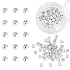 BEADIA Silver Plated Cube Spacer Beads Round 3x3mm 50pcs for Jewelry Making Findings Non Tarnish - color: Silver, size: 3x3mm Round Cube