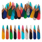 FASHEWELRY 20Pcs Teardrop Resin Wood Earrings Charms Drop Wooden Earring Blanks Earring Findings Bohemian Wooden Earring Pieces for Jewelry Making - color: 3 Tone-Teardrop