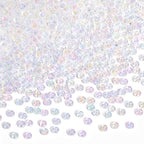 PH PandaHall 6000 Pcs 11/0 Glass Seed Beads, AB Color 2mm Seed Beads Round White Waist Bead Mini Spacer Bead for Earring Choker Bracelet Neckalce Waist Chain Jewelry DIY Crafts Making - color: AB Color-6000 Pcs