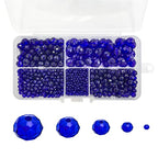 1000pcs Blue Crystal Rondelle Beads Faceted Briolette Glass Beads 2mm 4mm 6mm 8mm 10mm Round Spacer Beads for Jewelry Making with Container Box - color: Blue
