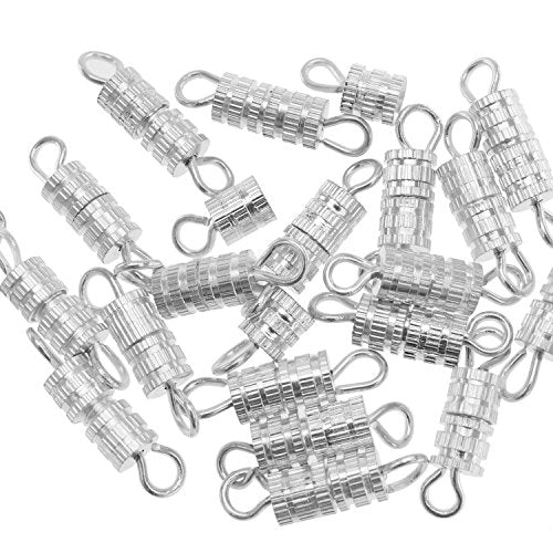 Kare & Kind Clasps - 100 Pieces 4 x 15 mm - Barrel Screw Type Clasp - Perfect for Jewerly Making Retail Packaging (Silver) - color: Silver