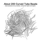 Curved Noodle Tube Beads, 200Pcs Brass Spacer Beads for Jewelry Making, DIY Necklace Bracelet Craft Supplies with Smooth Twist Design (Silver) - color: Silver