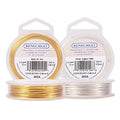 BENECREAT 2 Rolls 20-Gauge Tarnish Resistant Silver/Gold Coil Wire, 66-Feet/22-Yard in Total - color: Silver/Gold