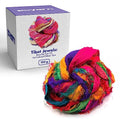 DARN GOOD YARN Recycled Sari Silk Ribbon Yarn Tibet Jewels Dyeable 100 Grams, 50 Yards, 1 Skein Handmade one of a Kind - color: Tibet Jewels