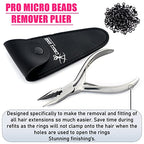 Pro Hair Extension Tools Mini 3 Holes Silicone Micro Beads & Nano Rings Hair Extensions Opener & Remover Pliers Hair Tinsel Feathers Fitting Plier Micro Bead Crimping Plier (Mirror Polish Soft)