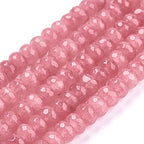 Cheriswelry 65pcs/Strand 8mm Faceted Rondelle Natural Jade Stone Beads Dyed Mini Gemstone Loose Spacer Abacus Beads Charms for DIY Craft Earring Bracelet Necklace Jewelry Making Supplies - color: Natural Jade*2