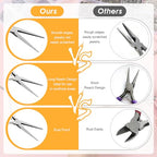 2 Pack Needle Nose Pliers, 6 Inch Long Nose Pliers Flat Nose Jewelry Pliers Small Nose Pliers Tools Wire Bending Pliers for Crafts Jewelry Making Supplies (Pink)