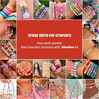 Gionlion Christmas Bracelet Making Kit, Clay Beads Friendship Bracelet Kit Christmas Crafts Gifts, Gold Beads Charm Bracelet Maker Set Preppy Jewelry Making Kit Gifts - style: Christmas Limited