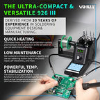 YIHUA 926 III 60W Digital Display Soldering Iron Station Kit w 2 Helping Hands, 6 Extra Iron Tips, Lead-Free Solder, Solder Sucker, S/S Tweezers, °C/ºF Conversion, Auto Sleep & Calibration Support - color: Black