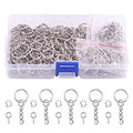 Swpeet 450Pcs 3/5" 15mm Sliver Key Chain Rings Kit, Including 150Pcs Keychain Rings with Chain and 150Pcs Jump Ring with 150Pcs Screw Eye Pins Bulk for Jewelry Findings Making (15mm, Sliver) - color: Sliver, size: 15mm