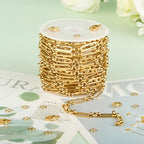 KYUNHOO 13 Feet Stainless Steel Chain for Jewelry Making 4MM Wide Paperclip Chains Small Circle Link Chain Gold Jewelry Making Chains with Lobster Clasps and Jump Rings - color: Paperclip Gold