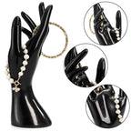 Okllen 4 Pack Female Mannequin Hand, Hand Ring Display Stand Jewelry Organizer Bracelet Bangle Necklace Holder for Hand Chain, Finger Ring, Glove, White & Black, Right Hands