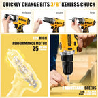 Sundpey Home Tool Kit with Drill - 166-Piece General Basic Home Repair Tool Set with 12V Cordless Power Drill & Battery & Charger & Portable Tool Box for Garden Office House Apartment Repair Men Women