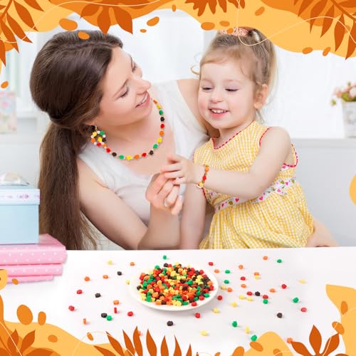Fall Polymer Clay Beads, 300pcs Fall Mapel Leaf Clay Beads for Jewelry Making Thanksgiving Autumn DIY Bracelet Necklace Accessories Craft Party Supplies - color: Red Orange Yellow Green Brown