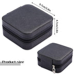 Neveika Portable Travel Mini Jewelry Box Leather Jewellery Ring Organizer Case Storage Gift Box Girls Women (4pcs black). - color: black