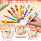 Ferreve 40 Pcs 3D Silicone Focal Beads for Pens, Keychain Making, Focal Beads Bulk for Beadable Keychain DIY Crafts Bracelet Necklace Phone Chain Charms Jewelry Making (Teacher's Day) - style: Teacher's Day