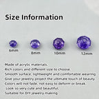 400pcs 8mm Acrylic Crystal Beads, Faceted Rondelle Acrylic Spacer Beads for Wind Chimes Bracelet Necklace Earring Keychain Jewelry Making DIY Crafts(Bluish Violet) - color: Bluish Violet, size: 8mm