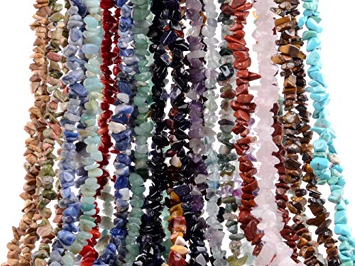 Natural Chip Stone Beads 5-8mm Spectrolite About 400 Pieces Irregular Gemstones Healing Crystal Loose Rocks Bead Hole Drilled DIY for Bracelet Jewelry Making Crafting (5-8mm, Spectrolite) - color: Spectrolite