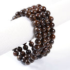 Justinstones 8mm Round Beads Stretch Bracelet 7 Inch Unisex - color: Bronzite