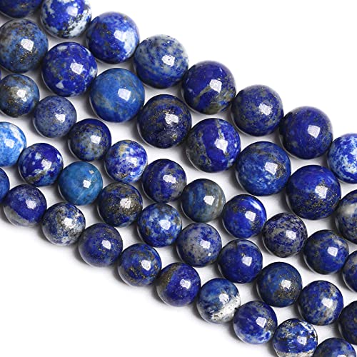 8MM 45PCS Natural Stone Blue Lapis Lazuli A Grade Gemstone Beads for Jewelry Making DIY Bracelet Crystal 1 Strand - color: Blue Lapis Lazuli, size: 8mm