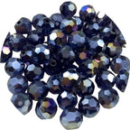 Crystal Glass Beads 50 Pieces 10mm Round Faceted Glass Spacer Beads for Jewelry Making Bracelet Earring Necklace DIY Craft Supplies(Violet AB) - color: Violet AB, size: 10mm