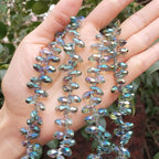 200pcs Czech 12mm Faceted Teardrop Briolette Crystal Glass Loose Beads Pendant Drop Spacer Bulk Peridot Shimmer for DIY Jewelry Making CCT2-36 - color: Peridot shimmer, size: 12x6mm - 200pcs