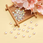 UR URLIFEHALL 100 Pcs Clear AB Star Glass Beads Twinkle Star Beads Tiny Glass Beads for Earring Bracelet Necklace Jewelry DIY Craft Making - color: 100pcs-8x8.5x4mm-clear AB plated star glass beads