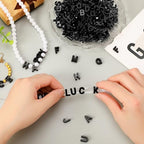 Augshy 700Pcs Large Letter Beads Black Plastic A-Z Mixed Alphabet Shape Beads for Jewelry Making Bracelets Necklaces Key Chains Shoelaces Crafts Party Decor(9x12mm) - style: Black Alphabet Style