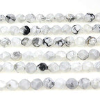 MJDCB Best Sellers Natural Stone Beads Faceted Polygon White Howlite Crystal Energy Stone Healing Power for Jewelry Making(8mm) - color: White Howlite