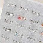 KUKUVR Velvet L-Shaped 50 Slots Ring Earring Holder Display Stand, jewelry Ring Earring Organizer Case Tray for Women & Selling Show (Grey) - color: Grey