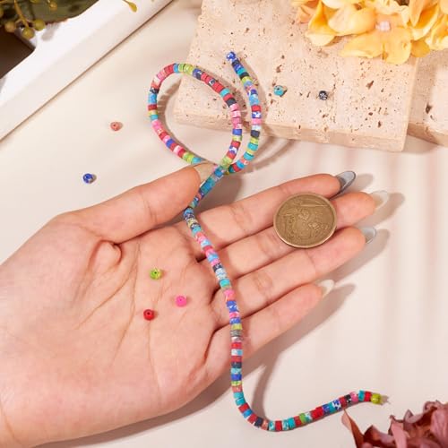 Craftdady 150pcs Stone Heishi Beads Imperial Jasper Turquoise Gemstone Loose Spacer Beads 4mm Frosted Flat Round Bracelet Bead for DIY Craft Earring Necklace Jewelry Making - color: Mixed Color 4mm