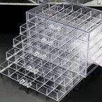 QIYUSHRY Earring Storage Box Acrylic Jewelry Storage Holder Ring Clear Plastic Transparent Jewelry Display Stand with 5 Drawers 120 Small Compartment Tray for Women Girls