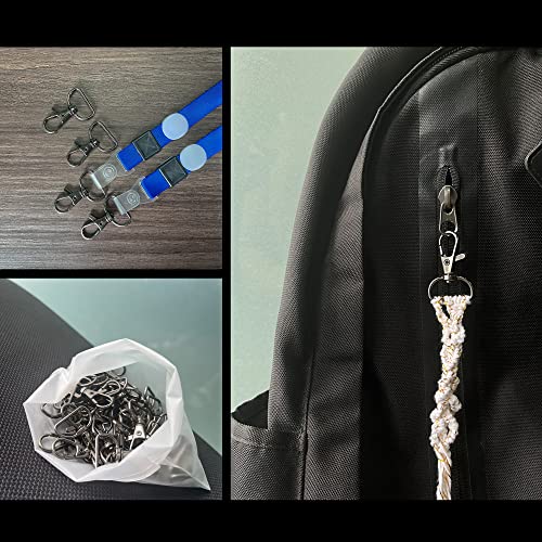 Swivel Snap Hook 35 PCS Black Lanyard Clips Metal Lobster Claw Clasps Keychain Hook with 3/4 INCH D Ring for Macrame Keychain Swivel Clips for Making Key Fobs - color: Black