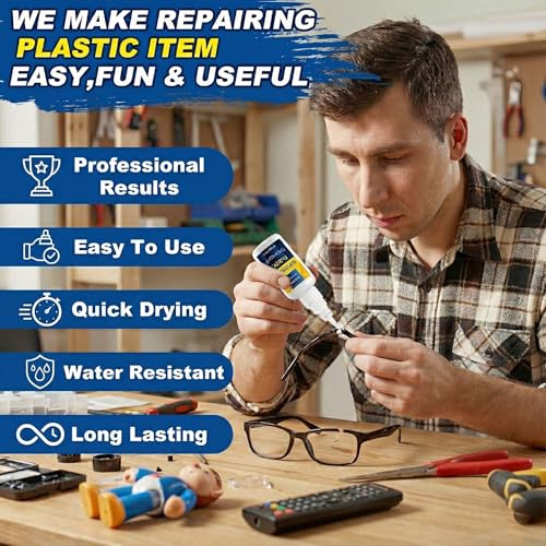 Plastic Glue 100g for Model, 3D Printing Repair, Legos & Miniatures, Fast-Setting Heavy Duty Plastic Adhesive for PLA, ABS, PVC, Acrylic, Car, Includes 6 Precision Micro-Tips, Super Glue for Plastic - size: 100g, style: Plastic Glue