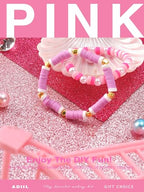 ADIIL 7200pcs Clay Beads Bracelet Making Kit, 6mm Polymer Heishi Beads for Jewelry Making, Friendship Bracelet Kit Birthday Gift for Adults Hot Pink - color: Hot Pink