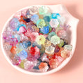 100pcs Glass Bellflower Beads Mixed Color Trumpet Flower Beads Gradient Clear Cute Bead Loose Aesthetic for Jewelry Making DIY Necklace Crafts