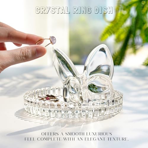 H&D HYALINE & DORA 4 Inch Butterfly Ring Holder Dish Butterfly Gifts for Women Glass Rings Tray Wedding Ring Holder Engagement Gifts - color: Butterfly